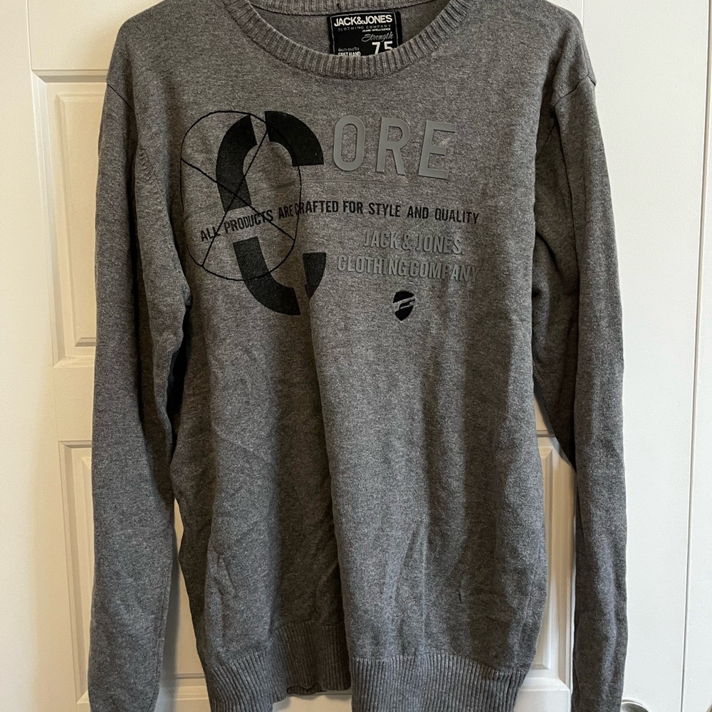 Jack & Jones Gray Crewneck Sweater